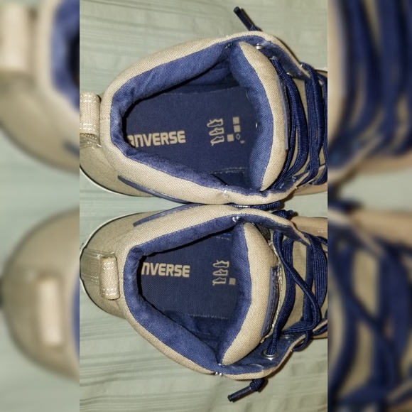 Unisex Mid Top Converse Tan Navy Sz M9 W11 - Picture 5 of 7